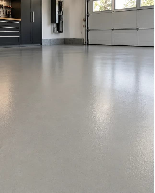 Egale lichtgrijze vloercoating