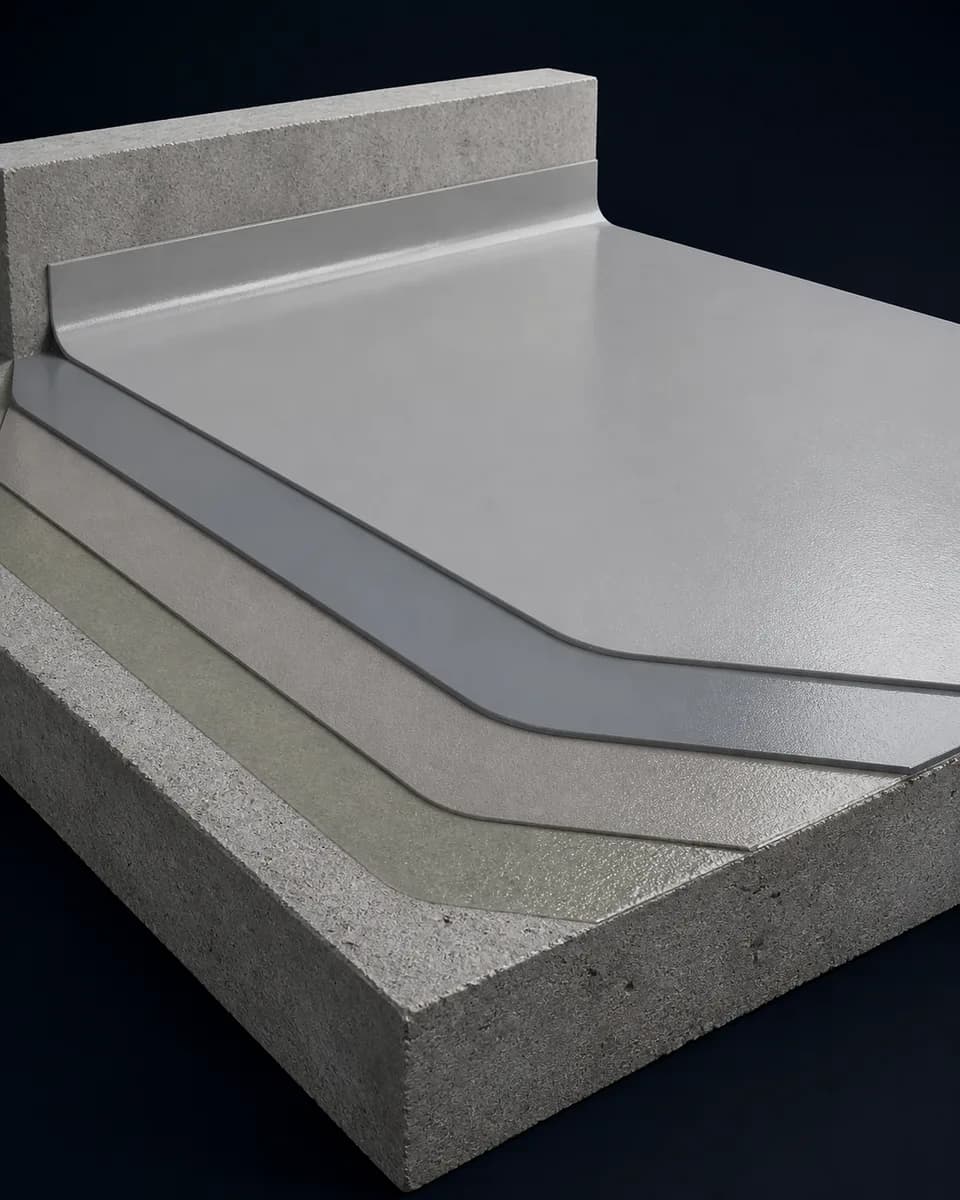 Visuele doorsnede van de laagopbouw voor polyaspartic Smooth